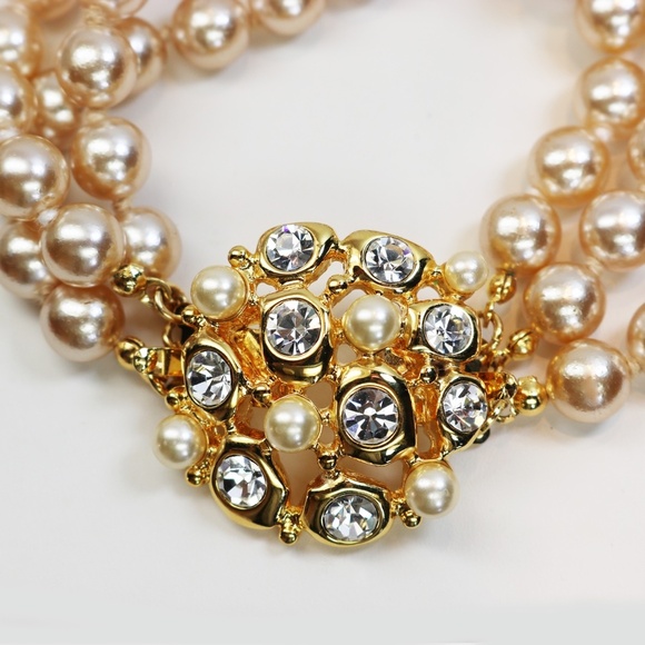 ⚜️ Vintage Kenneth Lane Multistrand Pearl Bracelet - Picture 6 of 16